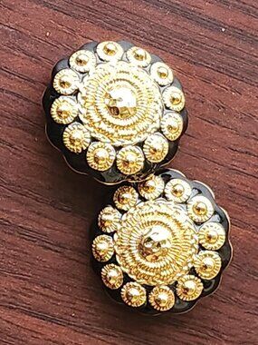 St John Vintage Gold Plated Clip on Earring marked With Brand Name